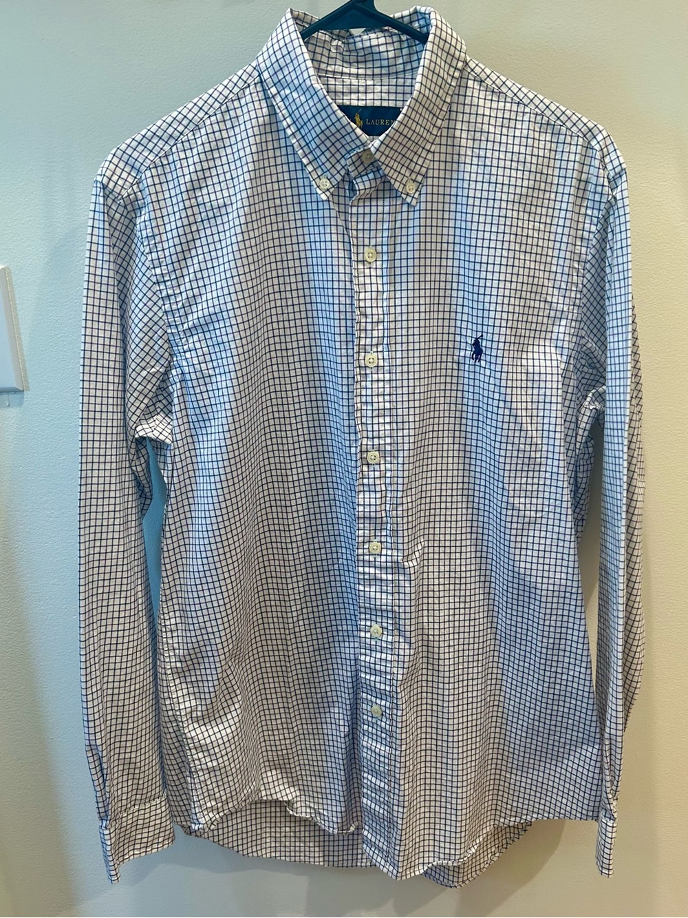 Polo Ralph Lauren Tattersall Check Button Down Shirt M Blue Purple Multi-Color